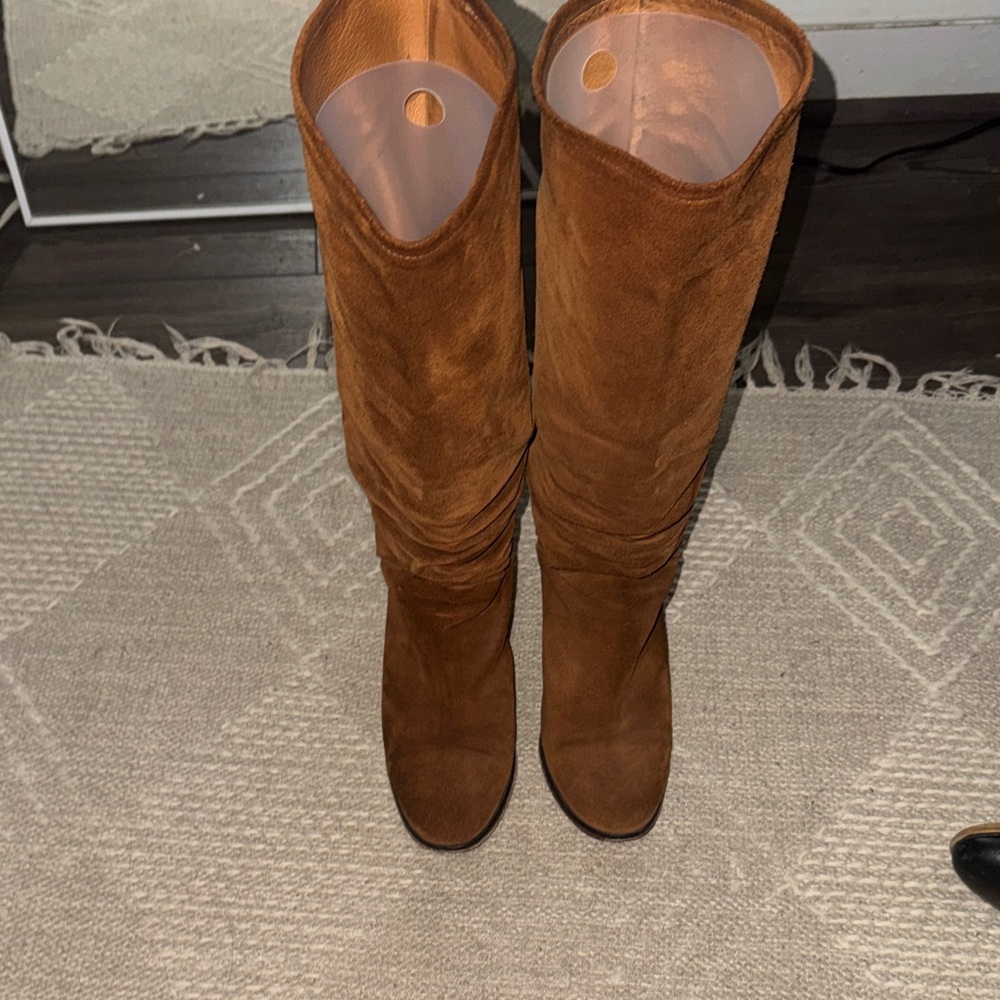 Free People Tan Over the Knee Boots